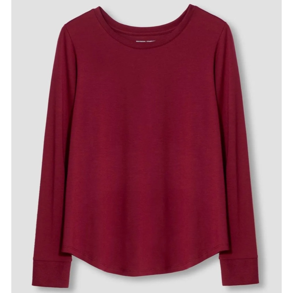 Universal Standard Long Sleeve Tee Rex in Merlot